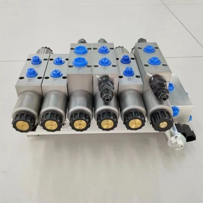 24V 6 البنك الصمام الهيدروليكي عدة طوابق للصمام الكهربائي بلوك الصلب