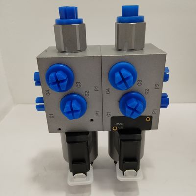 صمام الهيدروليكي الكهربائي الهيدروليكي 36W 12v 6 Way 2 Position Double Valve
